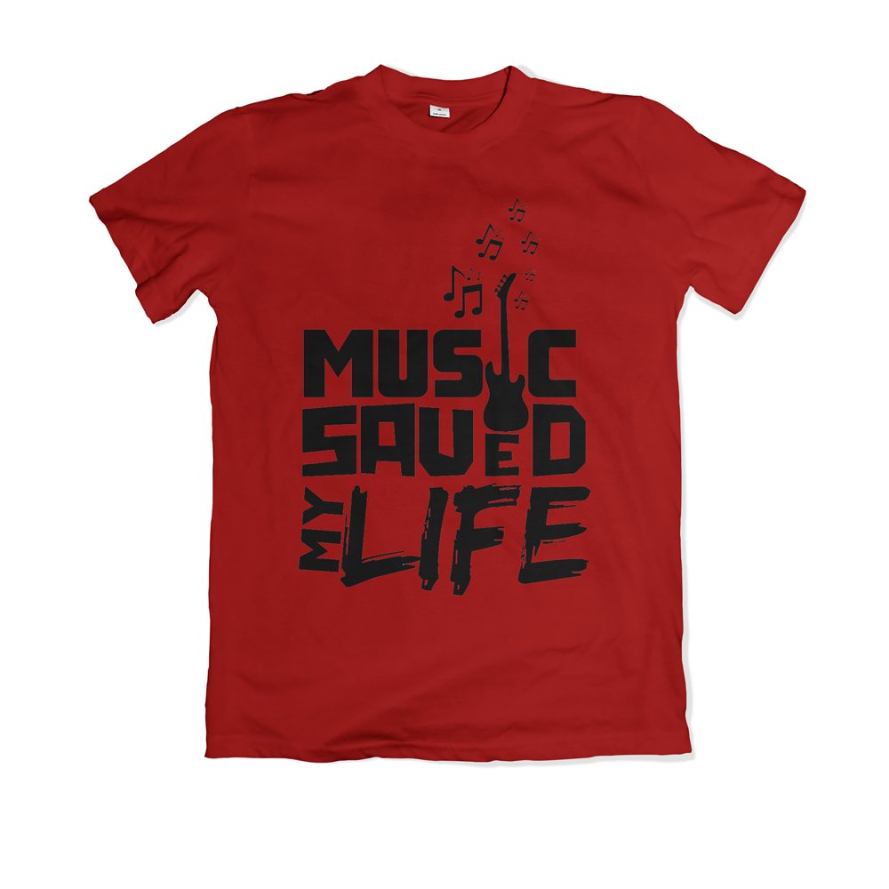 Music Saved My Life - Red & Black – Musical Living Apparel