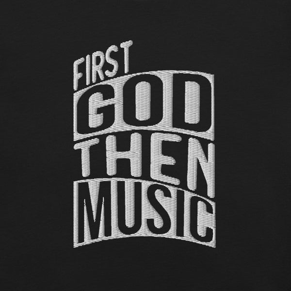 FIRST GOD THEN MUSIC STITCHED TEE